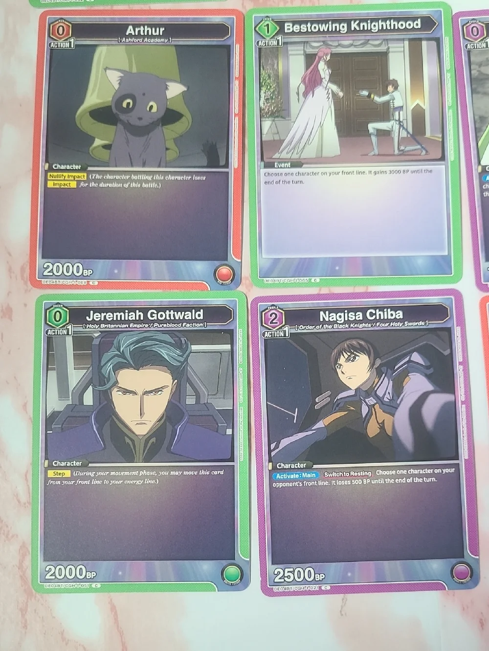 Code Geass Union Arena Lot Of 9 Cards